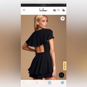 Lulus black cutout back wrap romper. Tags on , never worn